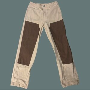 Liquid Lagoon Colorblock Pants Tan Brown Streetwear Skater Logo Y2K